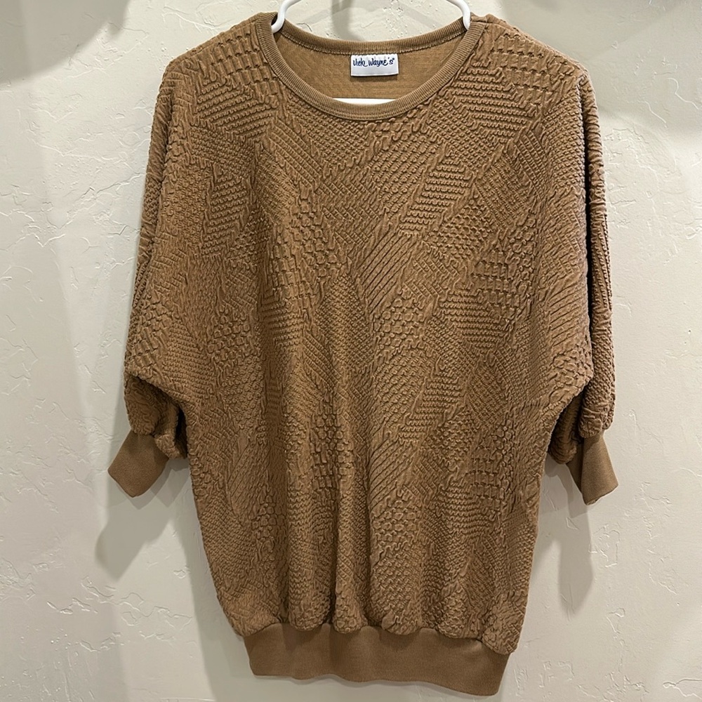 Vintage bat sleeve textured top
